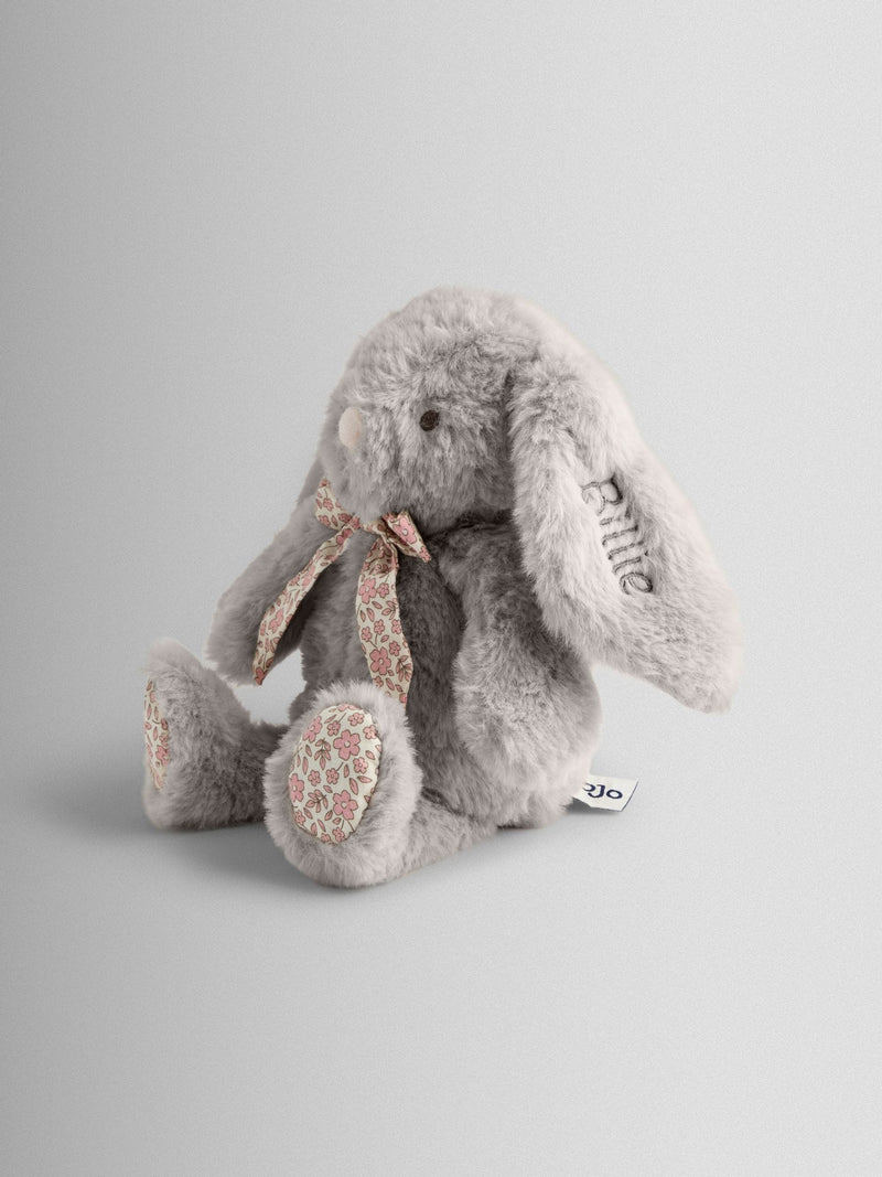 JoJo Billie Bunny personalised soft toy, floral ears, small (British brand)