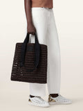 AllSaints brown Lullah paper mesh bag, imported from the UK