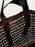 AllSaints brown Lullah paper mesh bag, imported from the UK