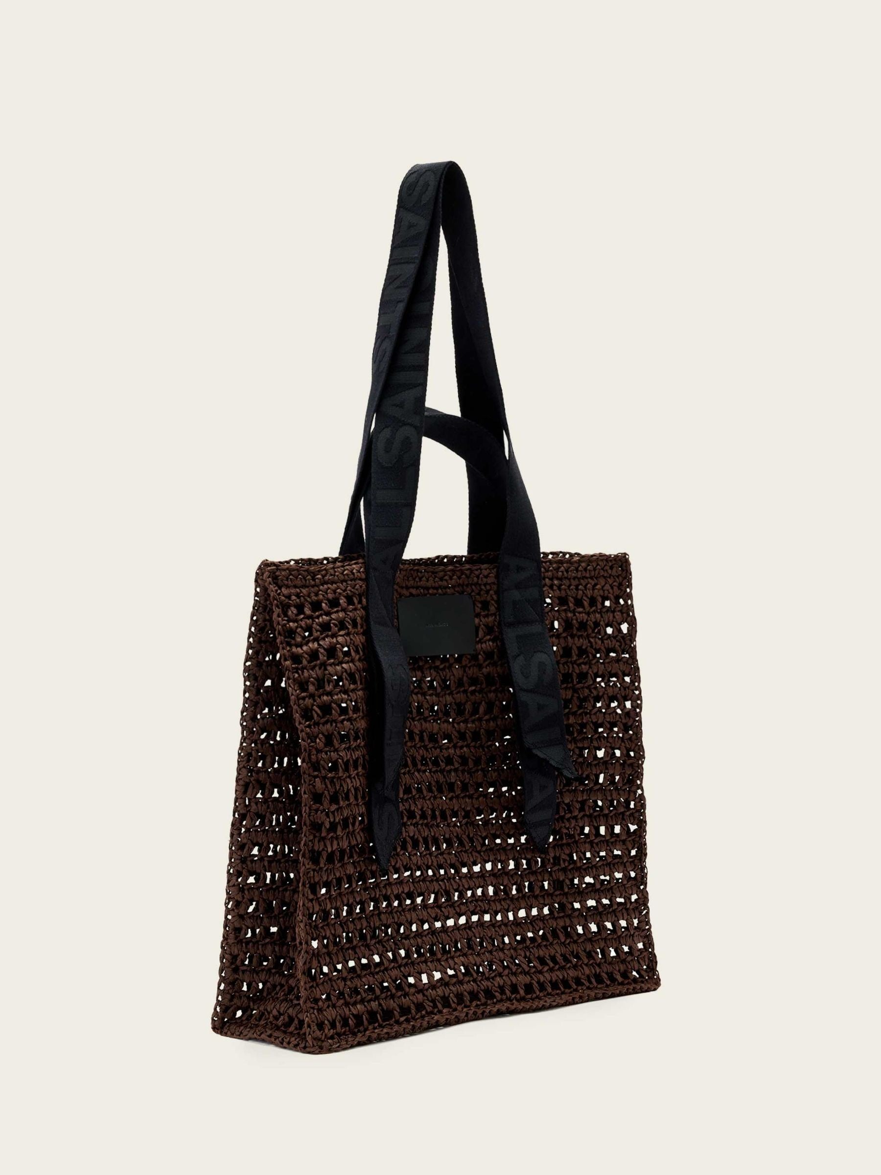AllSaints brown Lullah paper mesh bag, imported from the UK