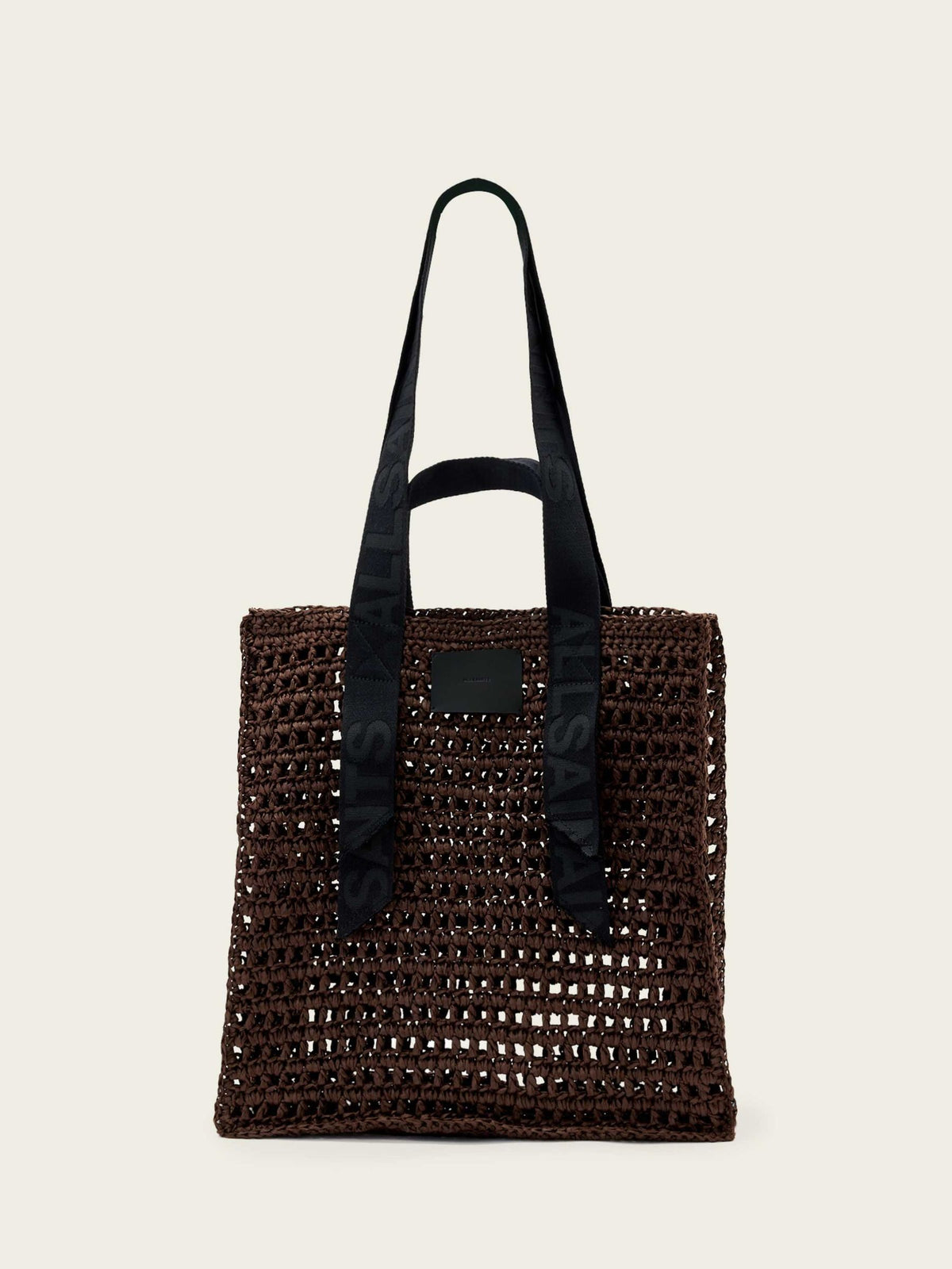 AllSaints brown Lullah paper mesh bag, imported from the UK