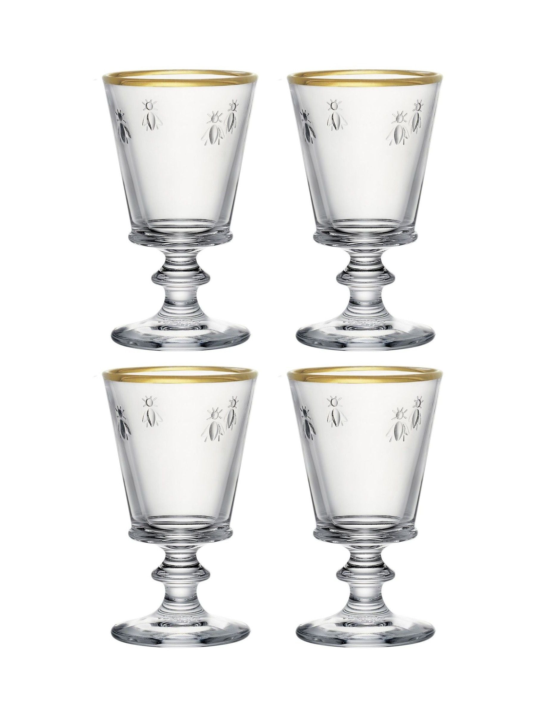 La Rochère bee gold-rimmed wine glasses 24cl (British brand)