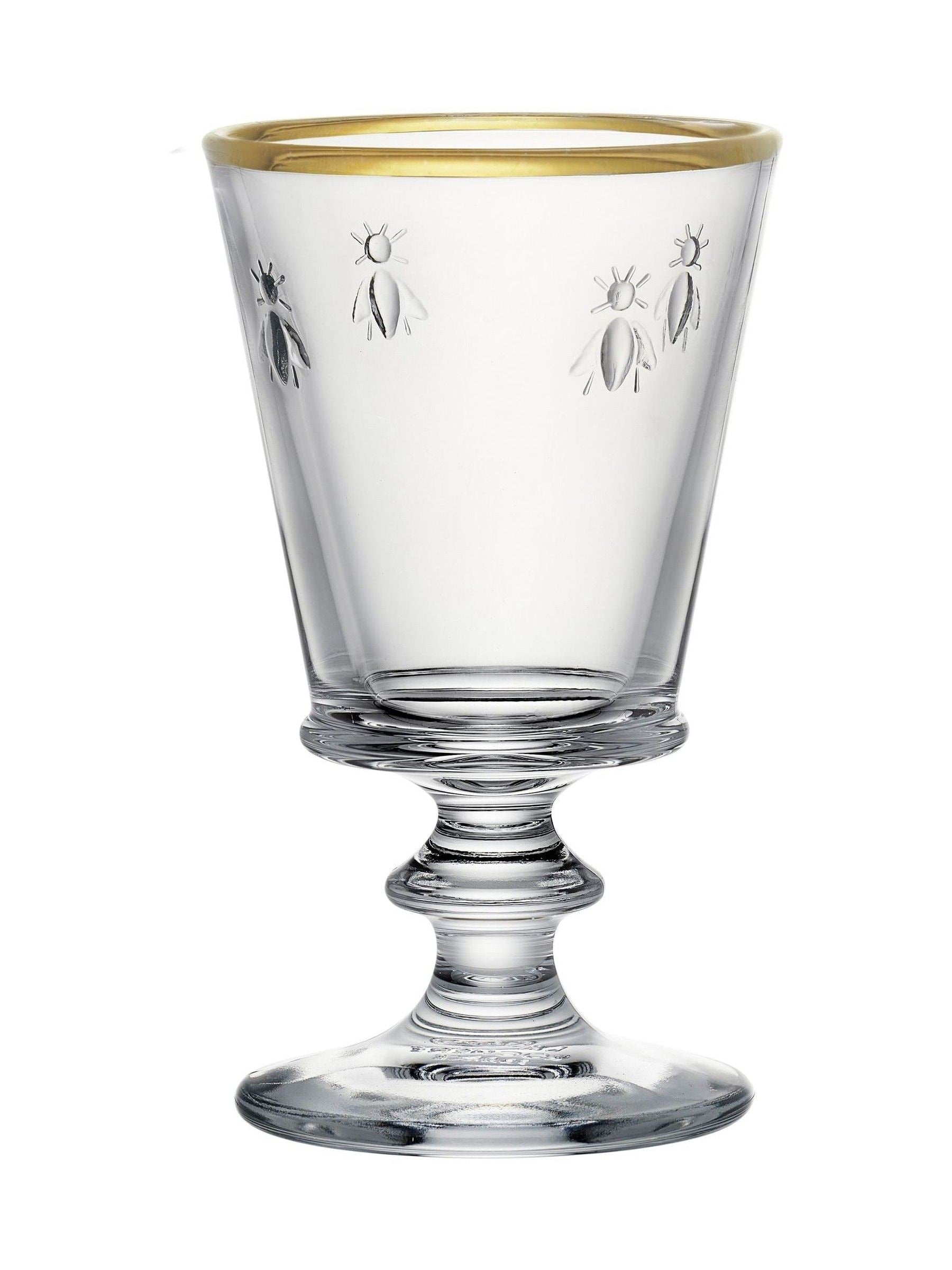 La Rochère bee gold-rimmed wine glasses 24cl (British brand)