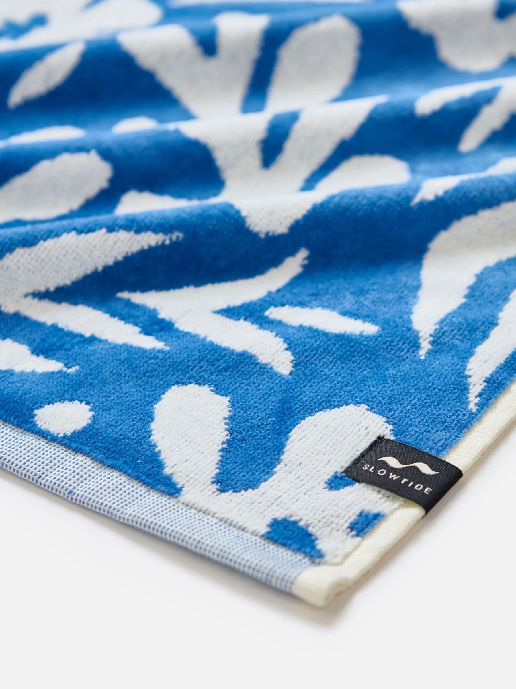 SlowTide dusty blue Matisse beach towel 152cm x 76cm, imported from the UK