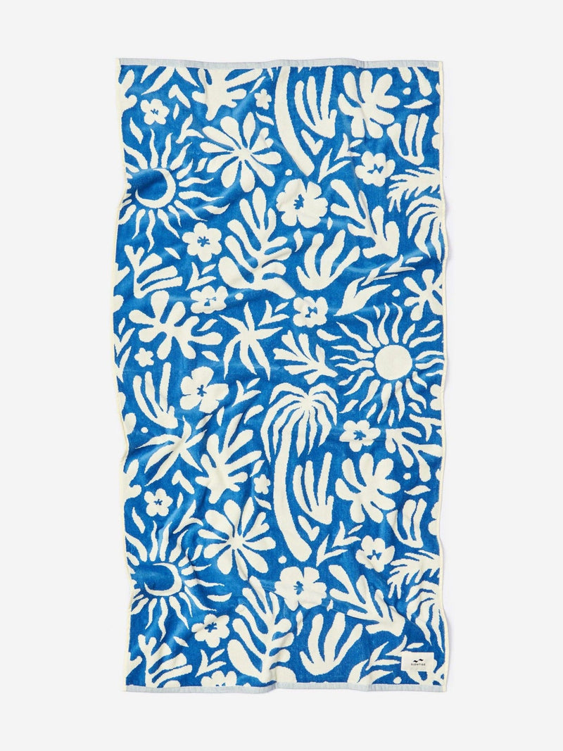 SlowTide dusty blue Matisse beach towel 152cm x 76cm, imported from the UK