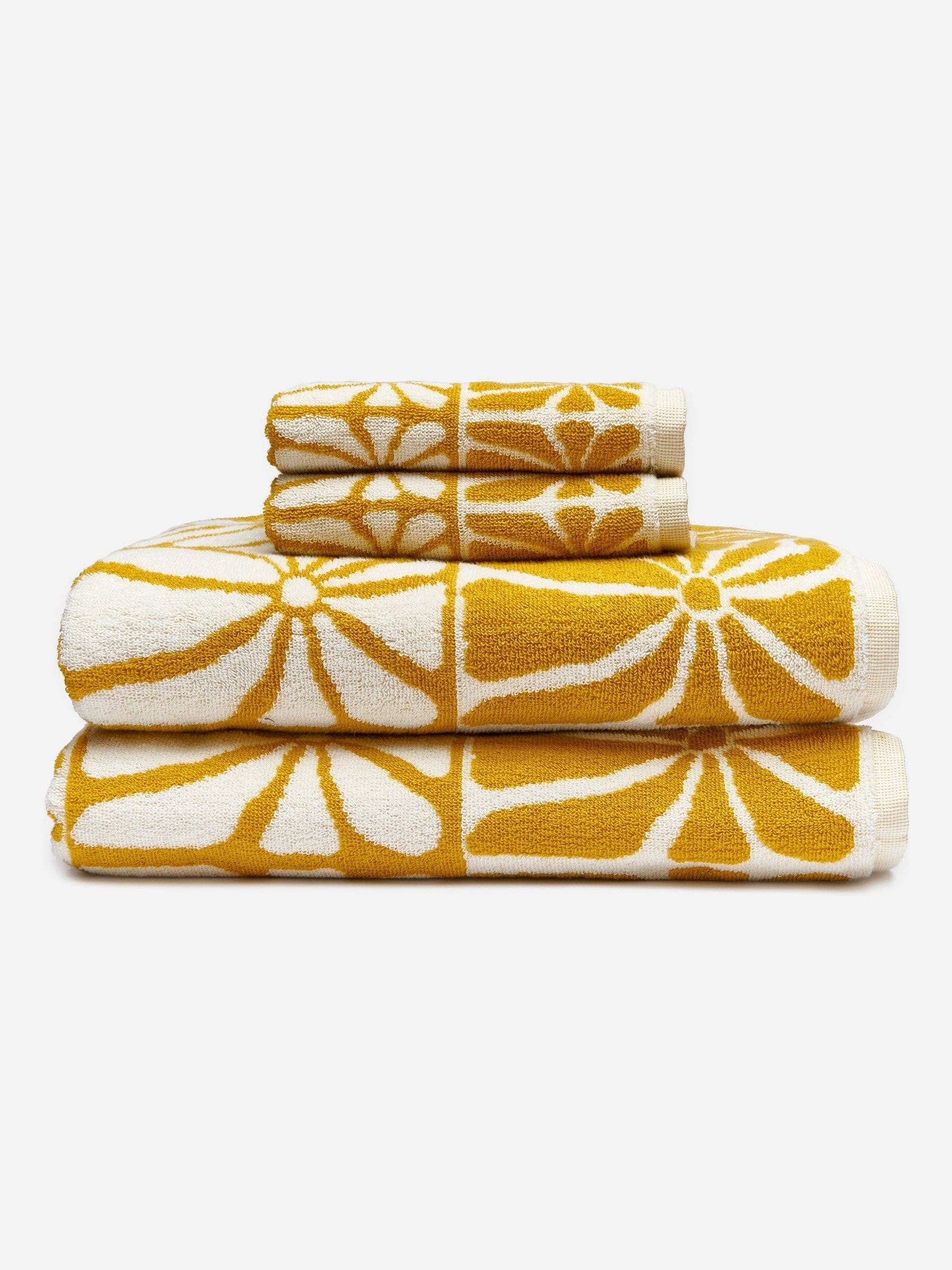 SlowTide Ciao Zen bath sheet towel mustard 30x60 inches, UK version