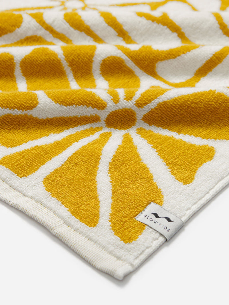 SlowTide Ciao Zen bath sheet towel mustard 30x60 inches, UK version