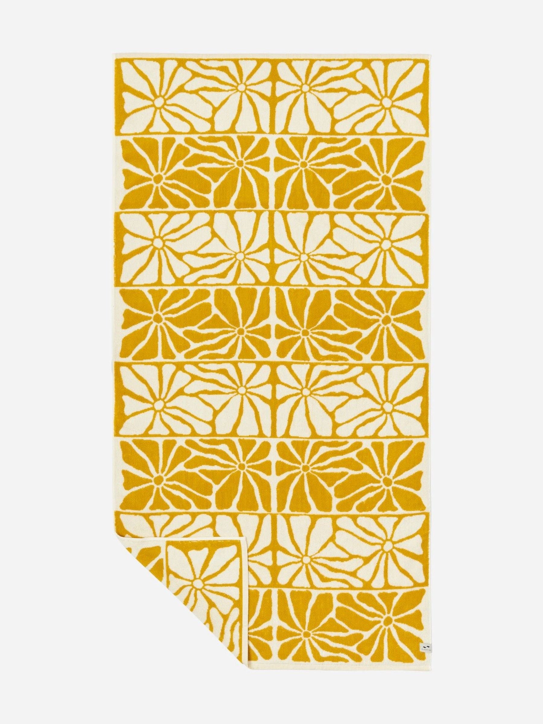 SlowTide Ciao Zen bath sheet towel mustard 30x60 inches, UK version