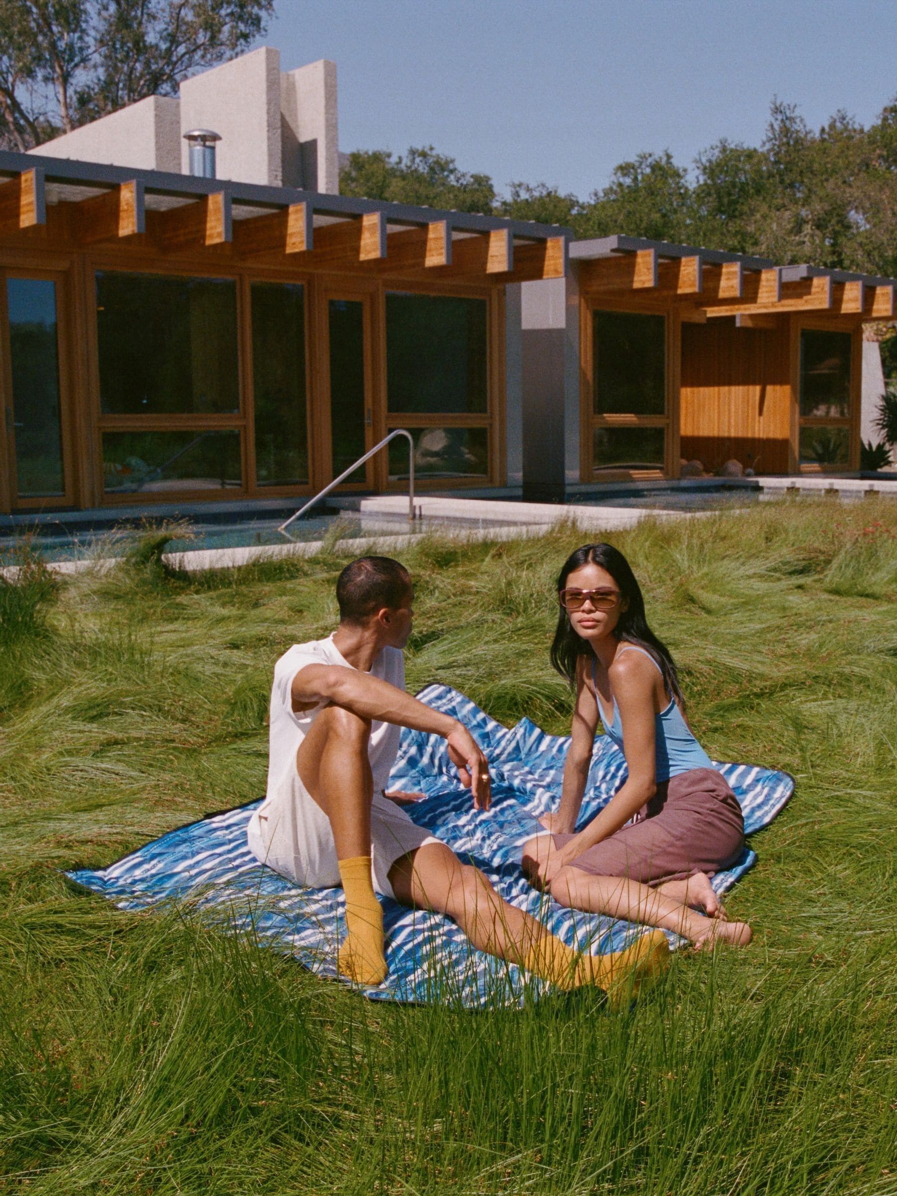 SlowTide Indigo Koko picnic blanket (British brand)