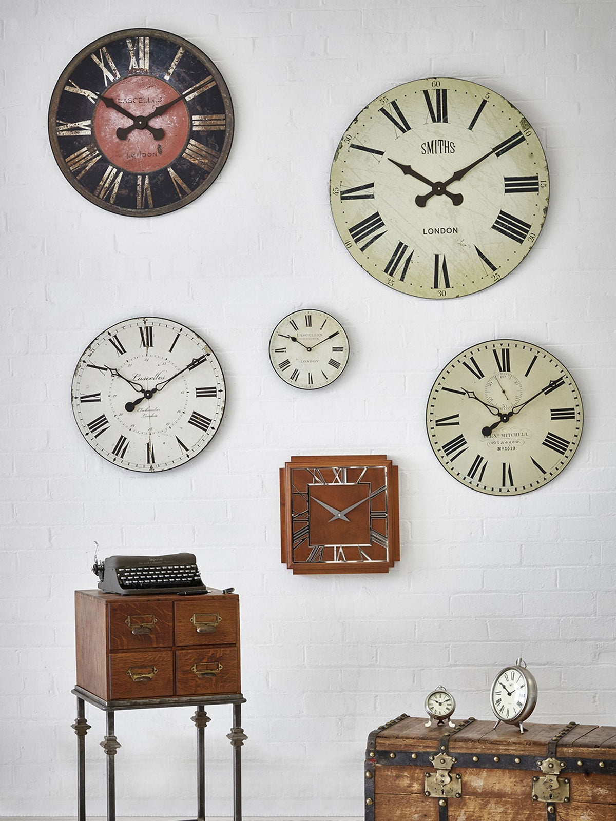Brookpace Lascelles cream clockmakers dial wall clock 50cm, UK version