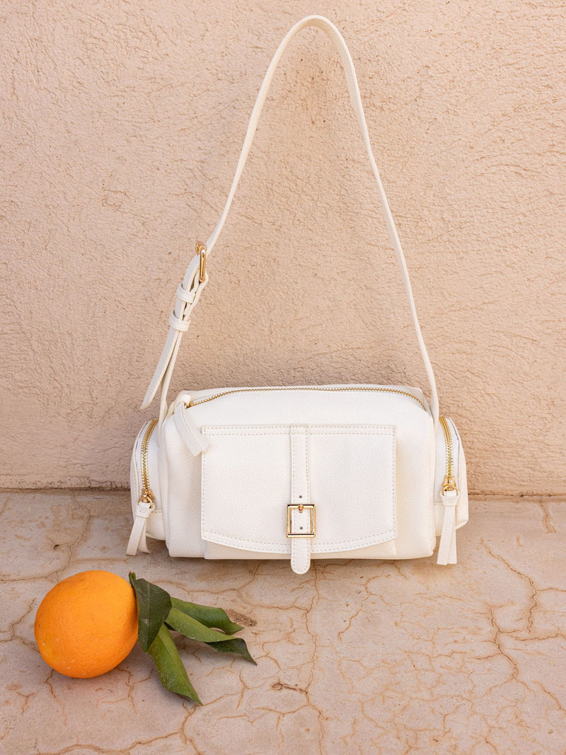 Novo White Alexandria multi pocket shoulder bag, UK version