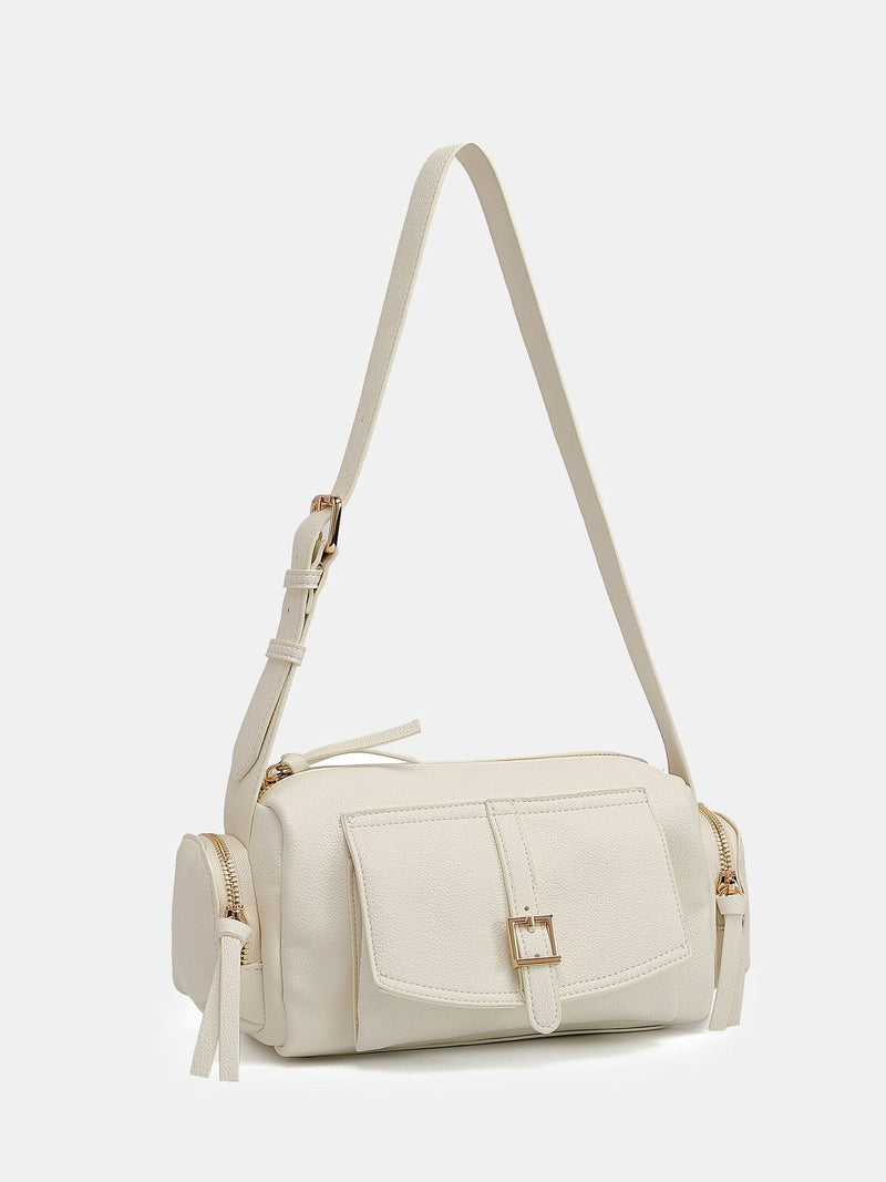 Novo White Alexandria multi pocket shoulder bag, UK version