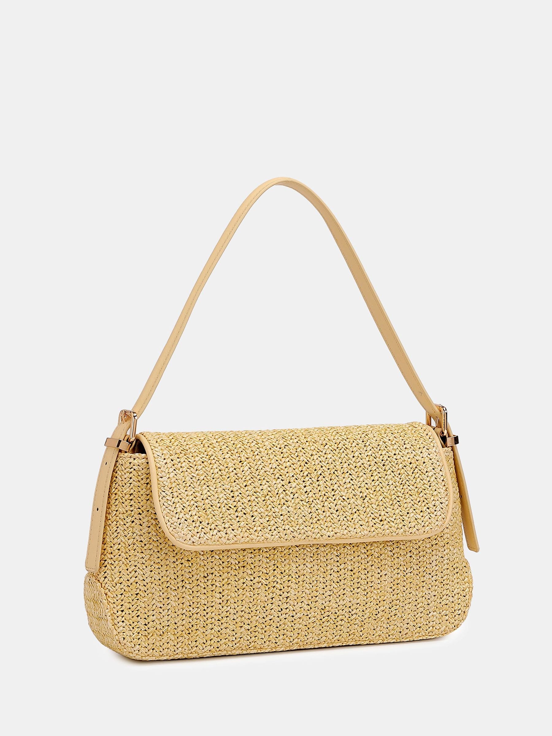 Novo Yellow Raffia Andorra shoulder bag - British product