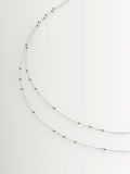 Missoma silver double chain necklace with bobble detailing - British product