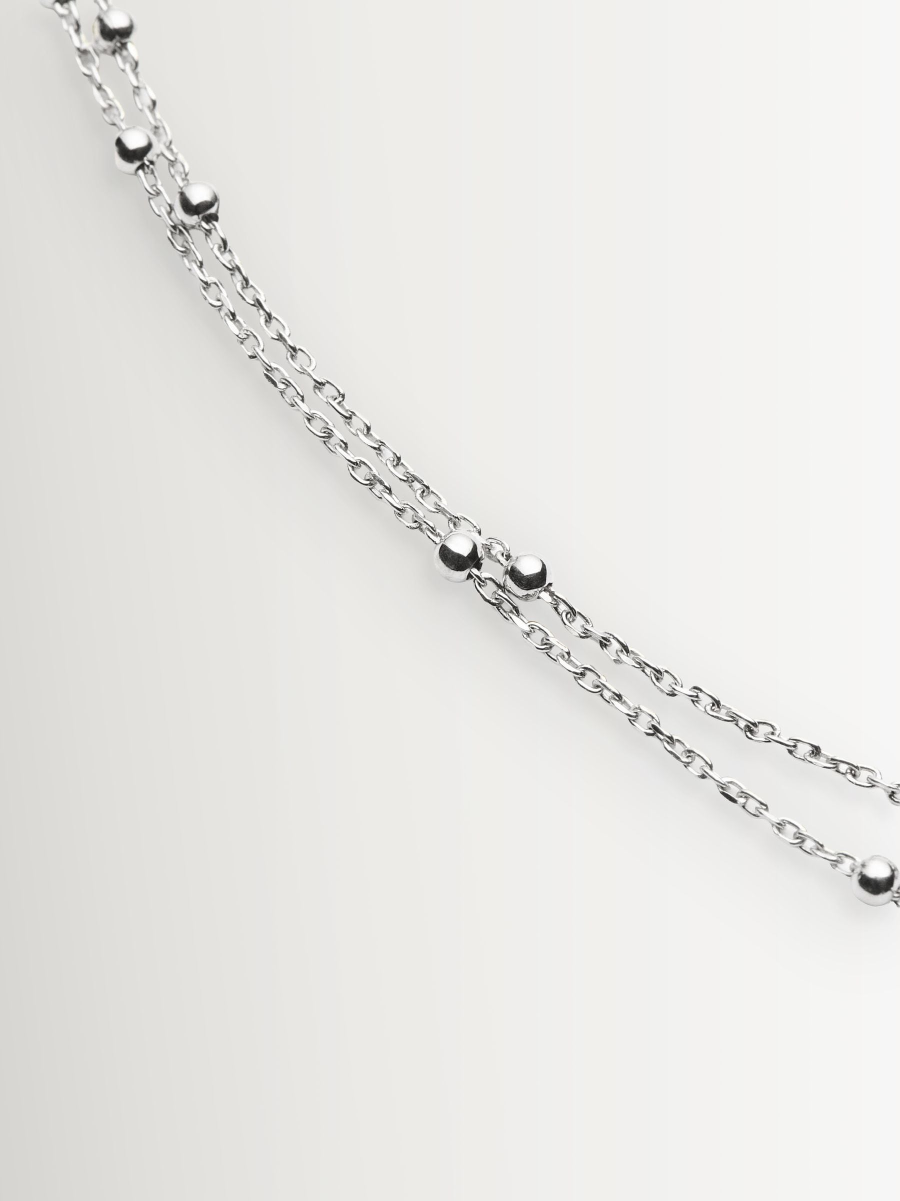 Missoma silver double chain necklace with bobble detailing - British product
