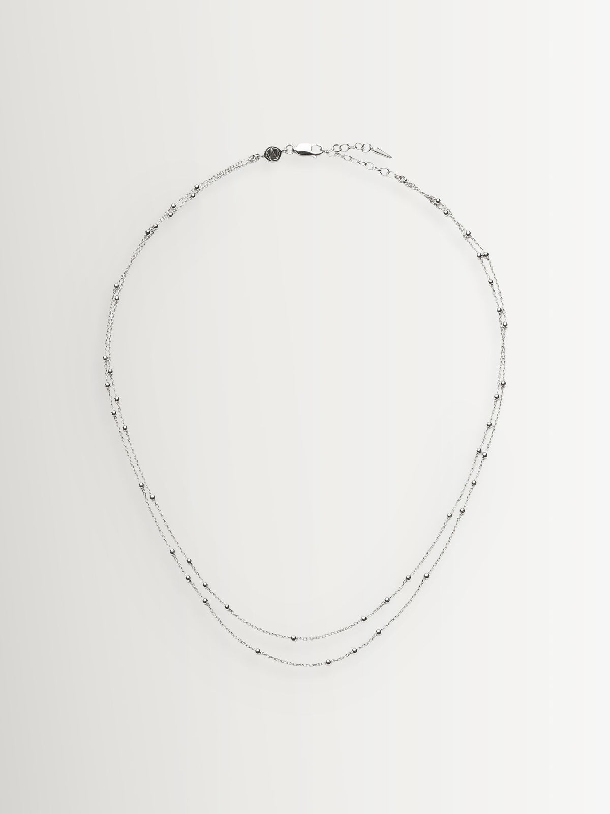 Missoma silver double chain necklace with bobble detailing - British product