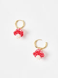 Oliver Bonas gold tone mushroom beaded hoop earrings, UK version