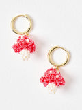 Oliver Bonas gold tone mushroom beaded hoop earrings, UK version