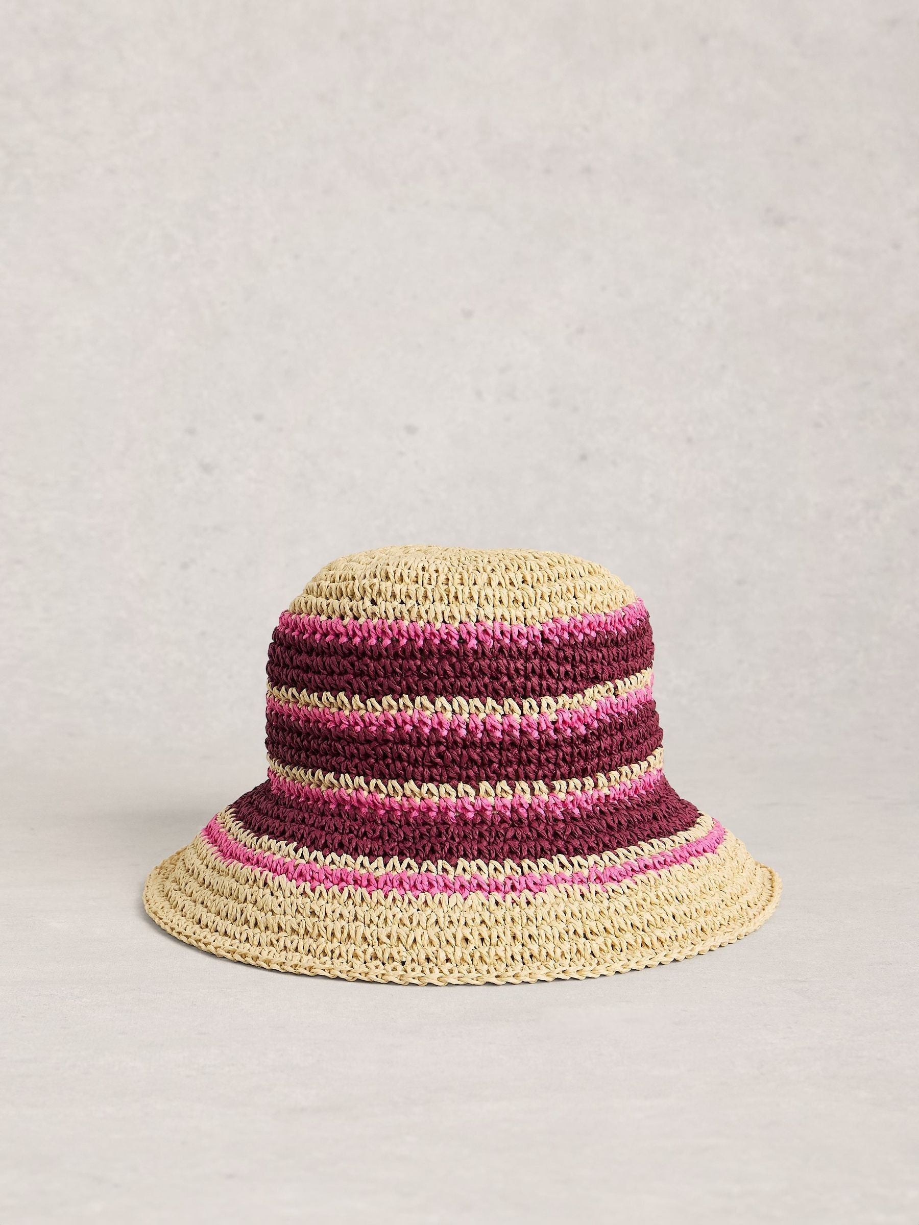 White Stuff Dark Green Crochet Bucket Hat
