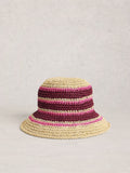 White Stuff Dark Green Crochet Bucket Hat