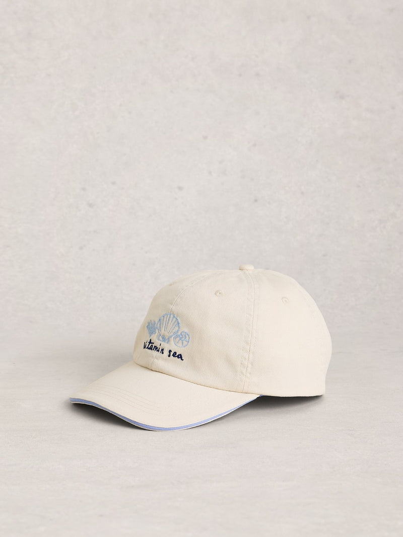 White Stuff natural embroidered shell cap (British brand)