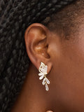Jon Richard gold plated crystal floral droplet earrings, UK version