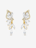 Jon Richard gold plated crystal floral droplet earrings, UK version