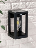 Lights4fun black solar outdoor wall light with sensor (British brand)