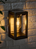 Lights4fun black solar outdoor wall light with sensor (British brand)