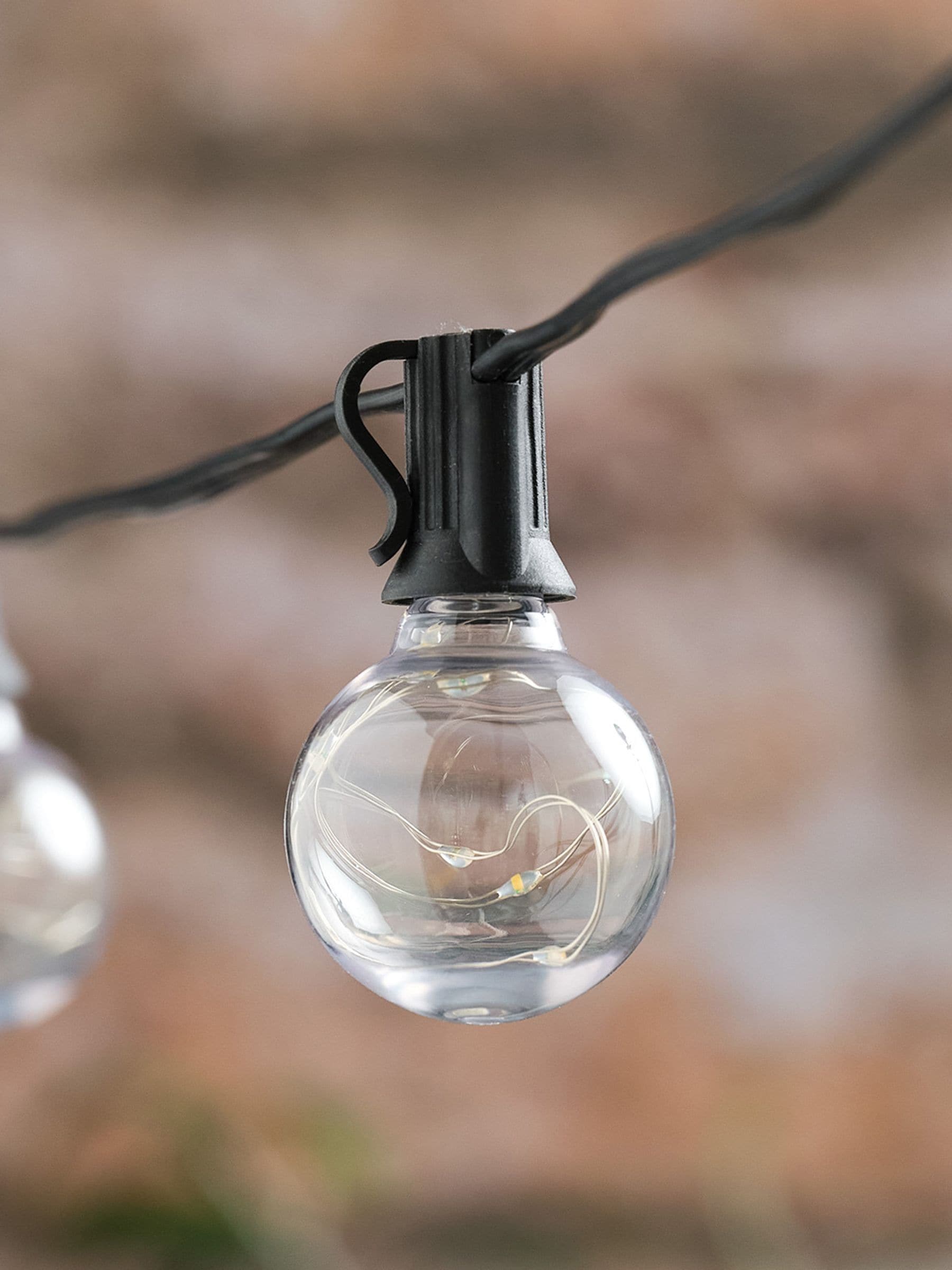 Lights4fun black micro LED solar festoon lights 30cm (British brand)