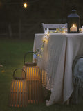 Lights4fun bamboo solar table lamp Japanese-style lantern 30.5cm - British product