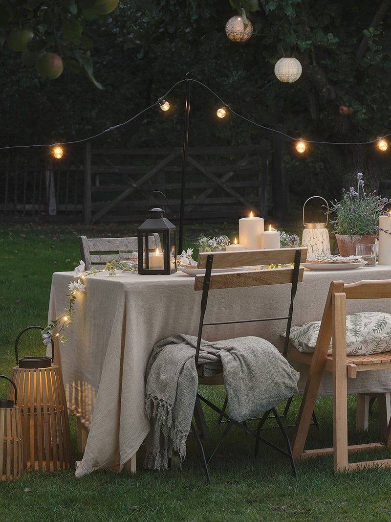Lights4fun bamboo solar table lamp Japanese-style lantern 30.5cm - British product