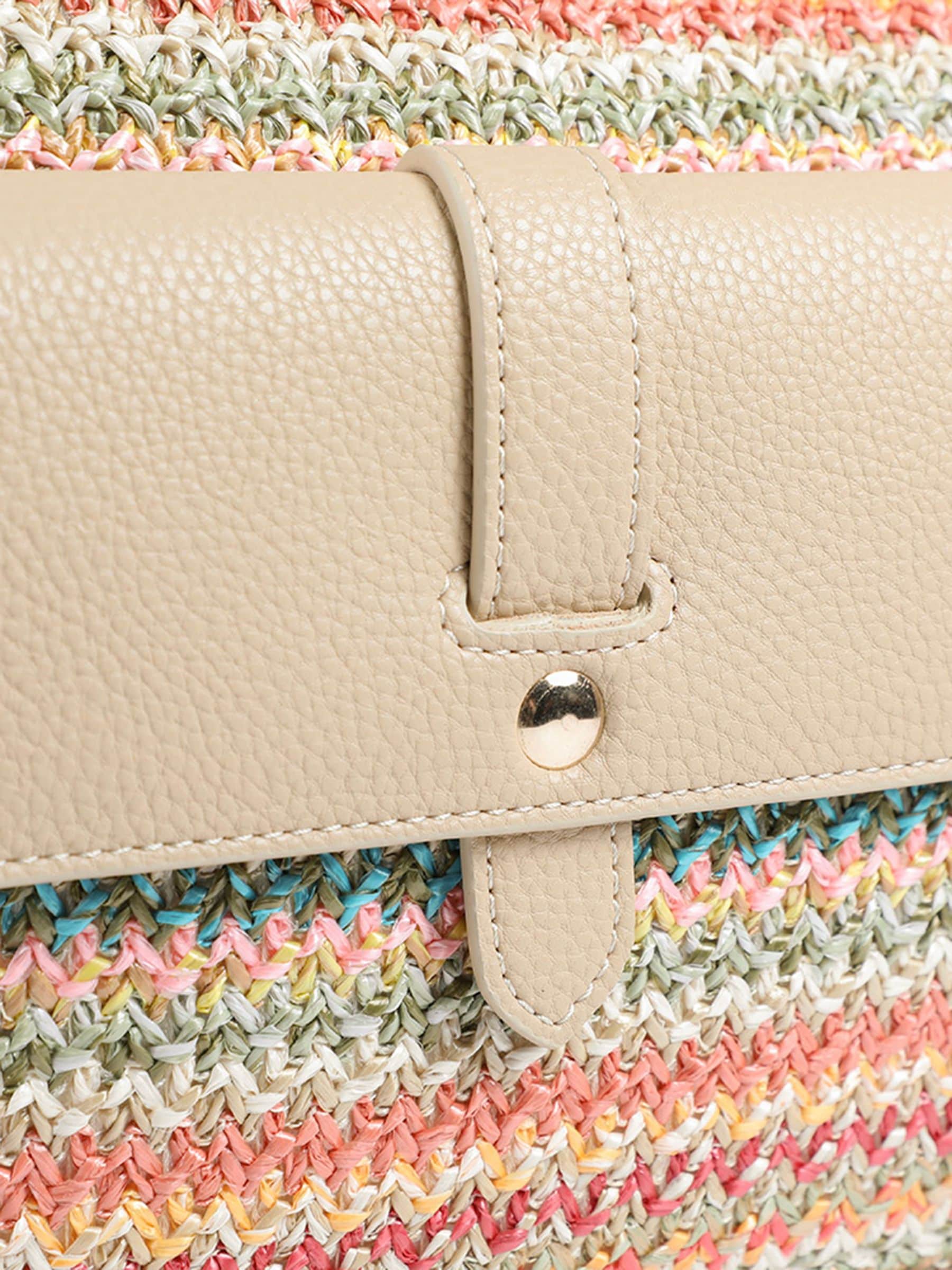 Pavers cream stripey cross-body bag - British product