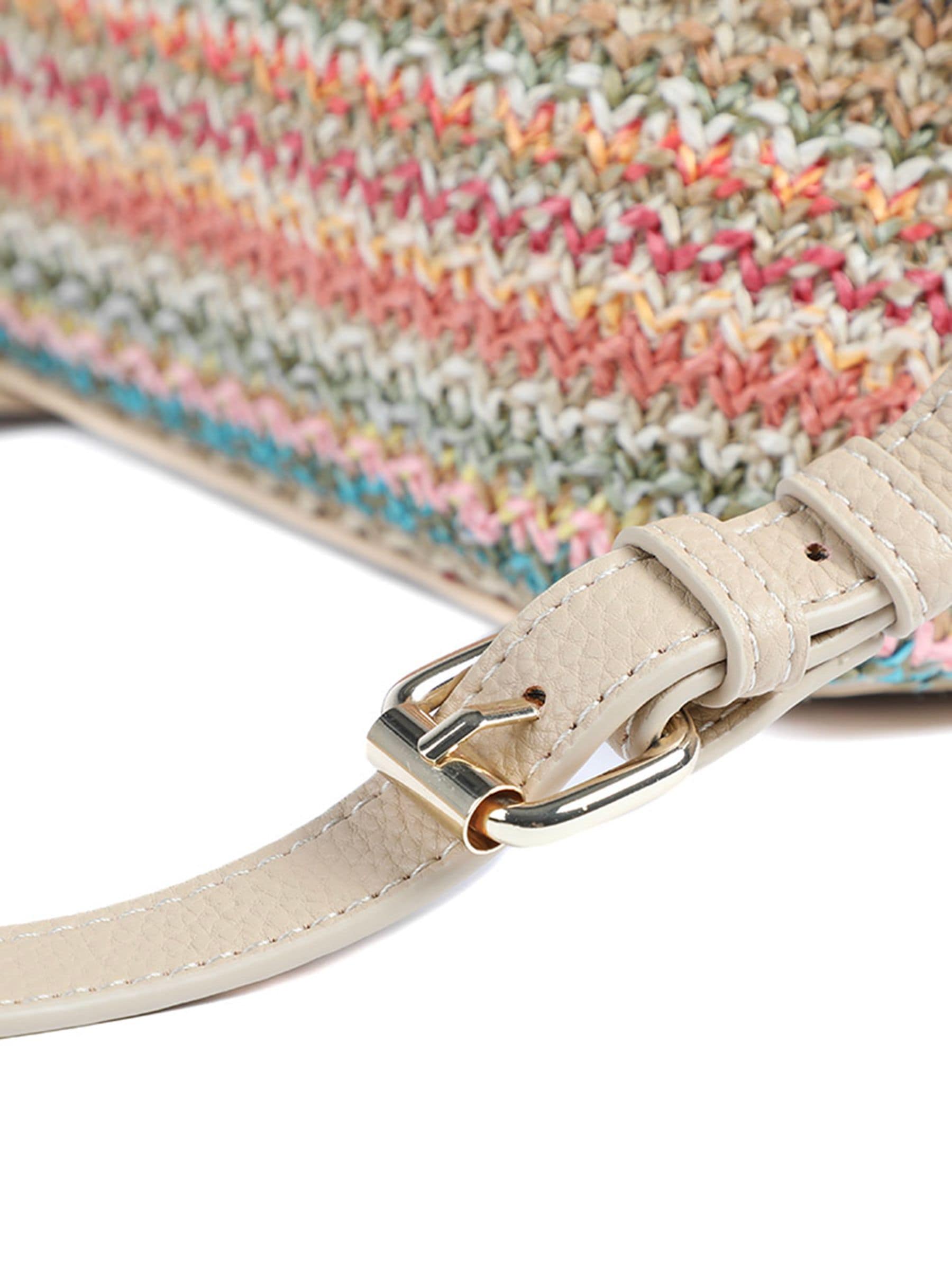 Pavers cream stripey cross-body bag - British product