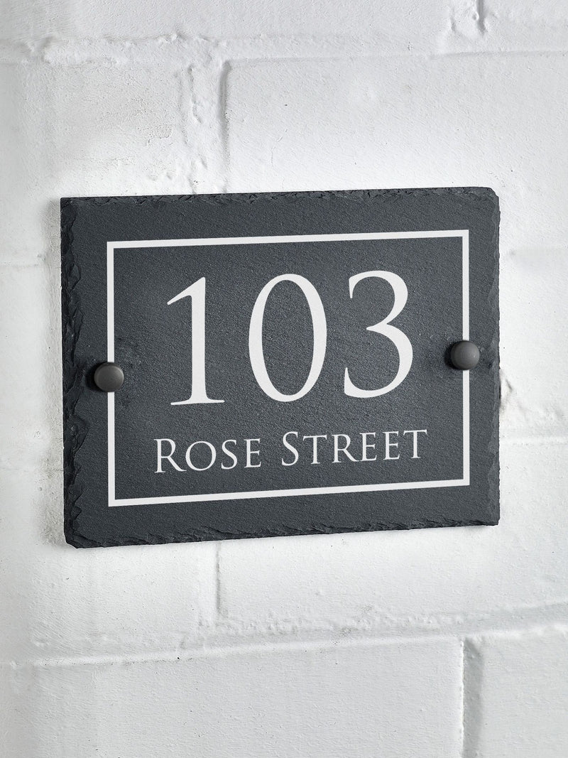 Loveabode personalised rustic slate sign 20x15cm, imported from the UK