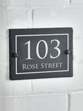 Loveabode personalised rustic slate sign 20x15cm, imported from the UK