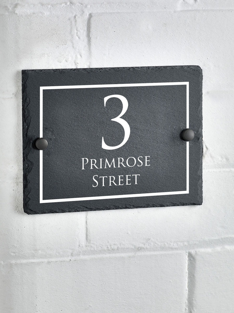 Loveabode personalised rustic slate sign 20x15cm, imported from the UK