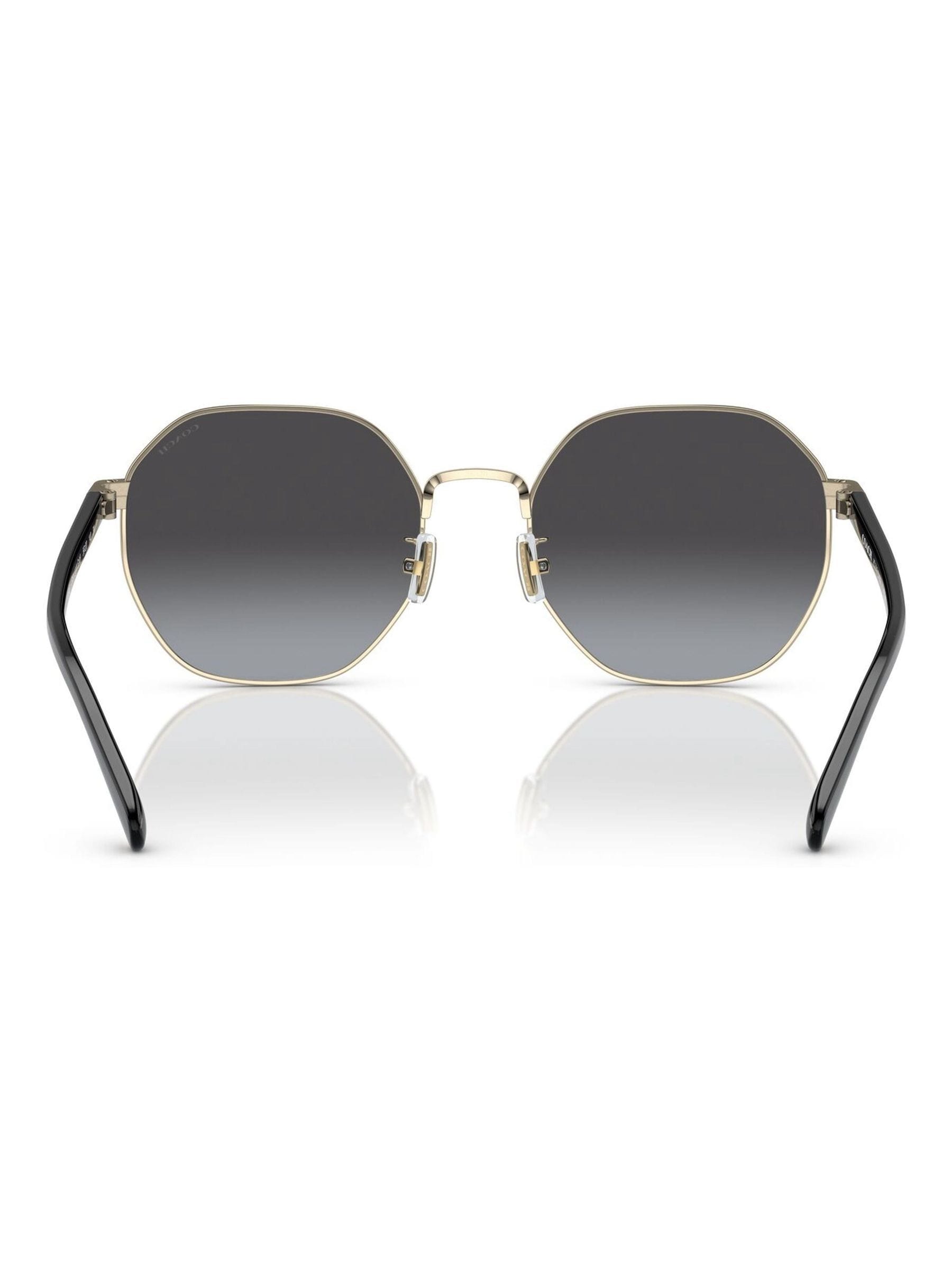 COACH gold irregular sunglasses with shiny frame and grey lenses - British product