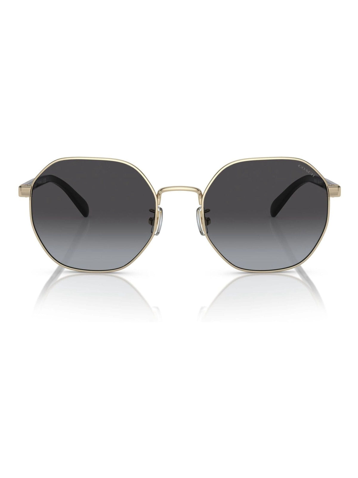 COACH gold irregular sunglasses with shiny frame and grey lenses - British product