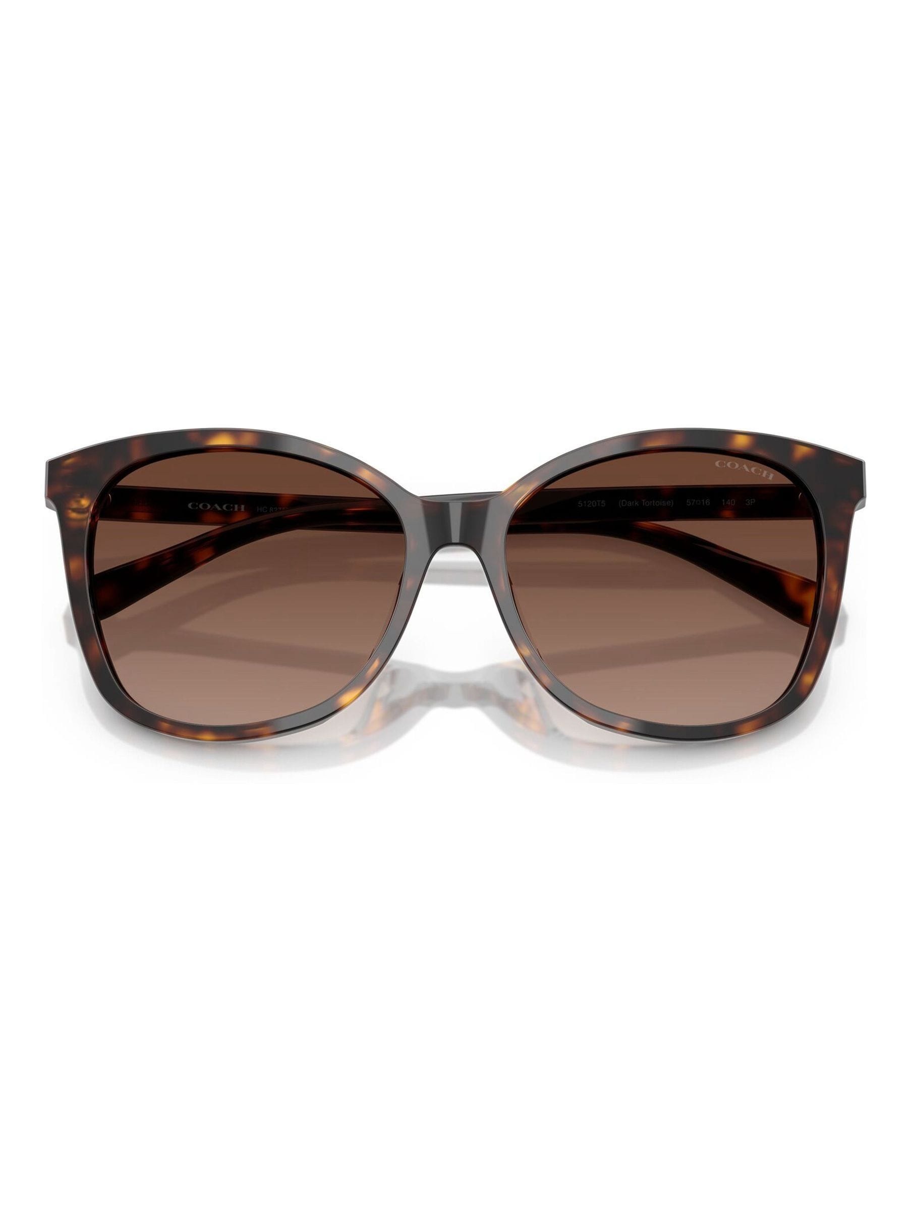 Coach square sunglasses dark tortoise brown gradient lenses (British brand)