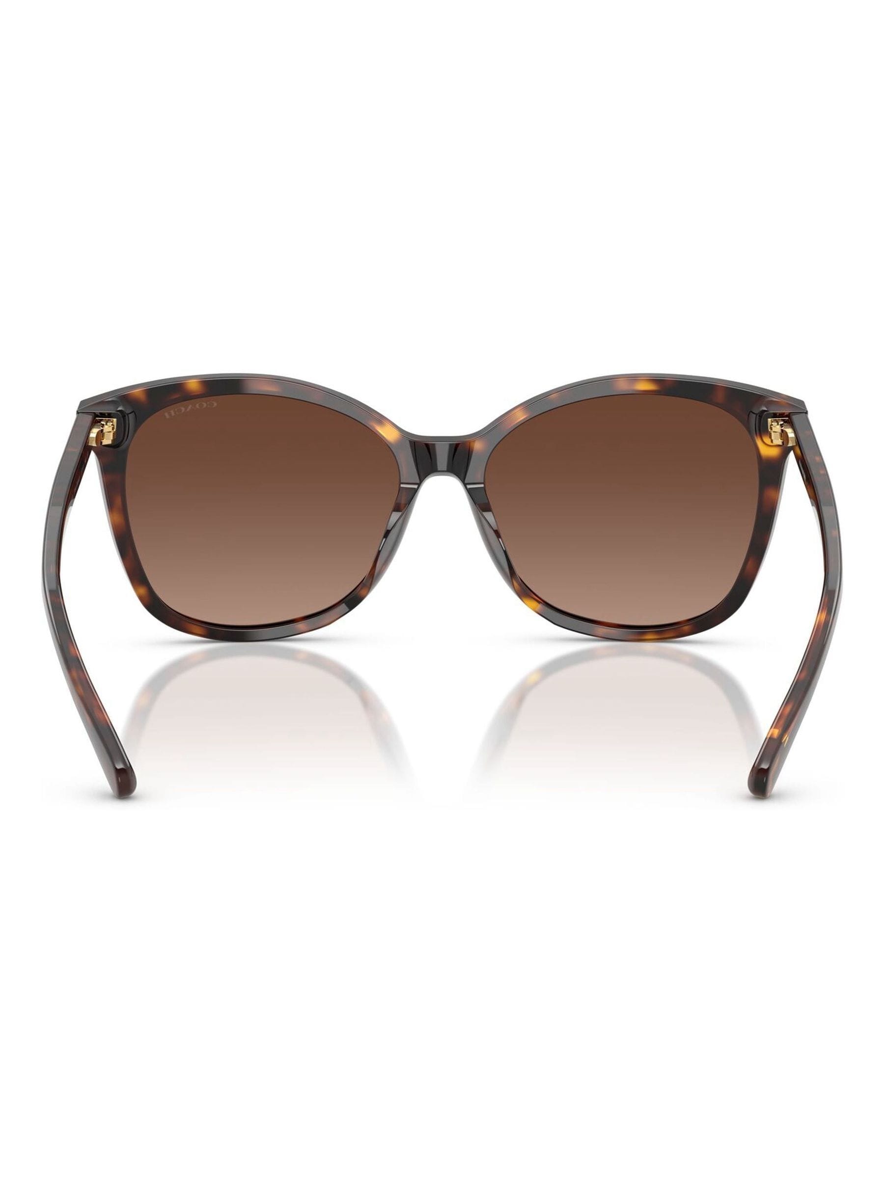 Coach square sunglasses dark tortoise brown gradient lenses (British brand)