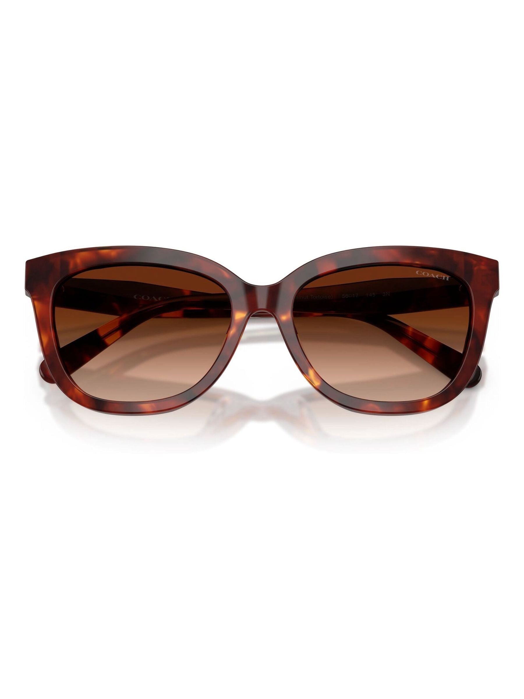 Coach brown square sunglasses with gradient lenses (British brand)