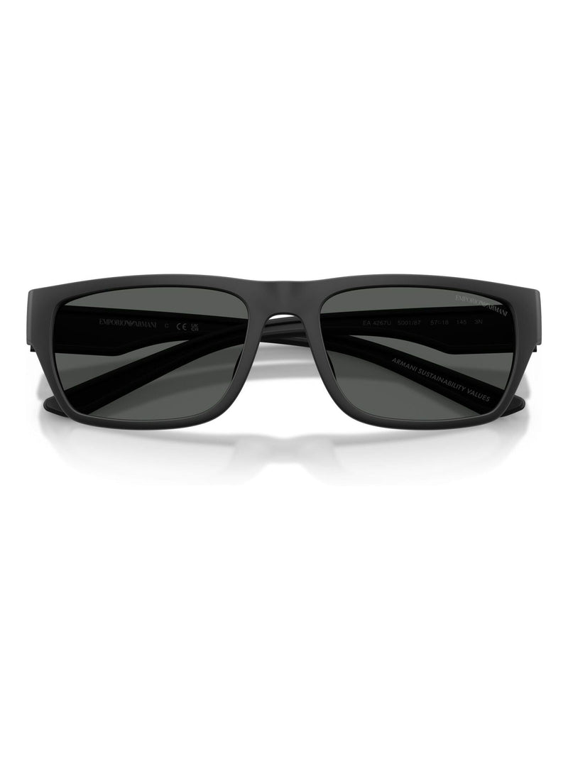 Emporio Armani black pillow sunglasses with grey lenses - British product