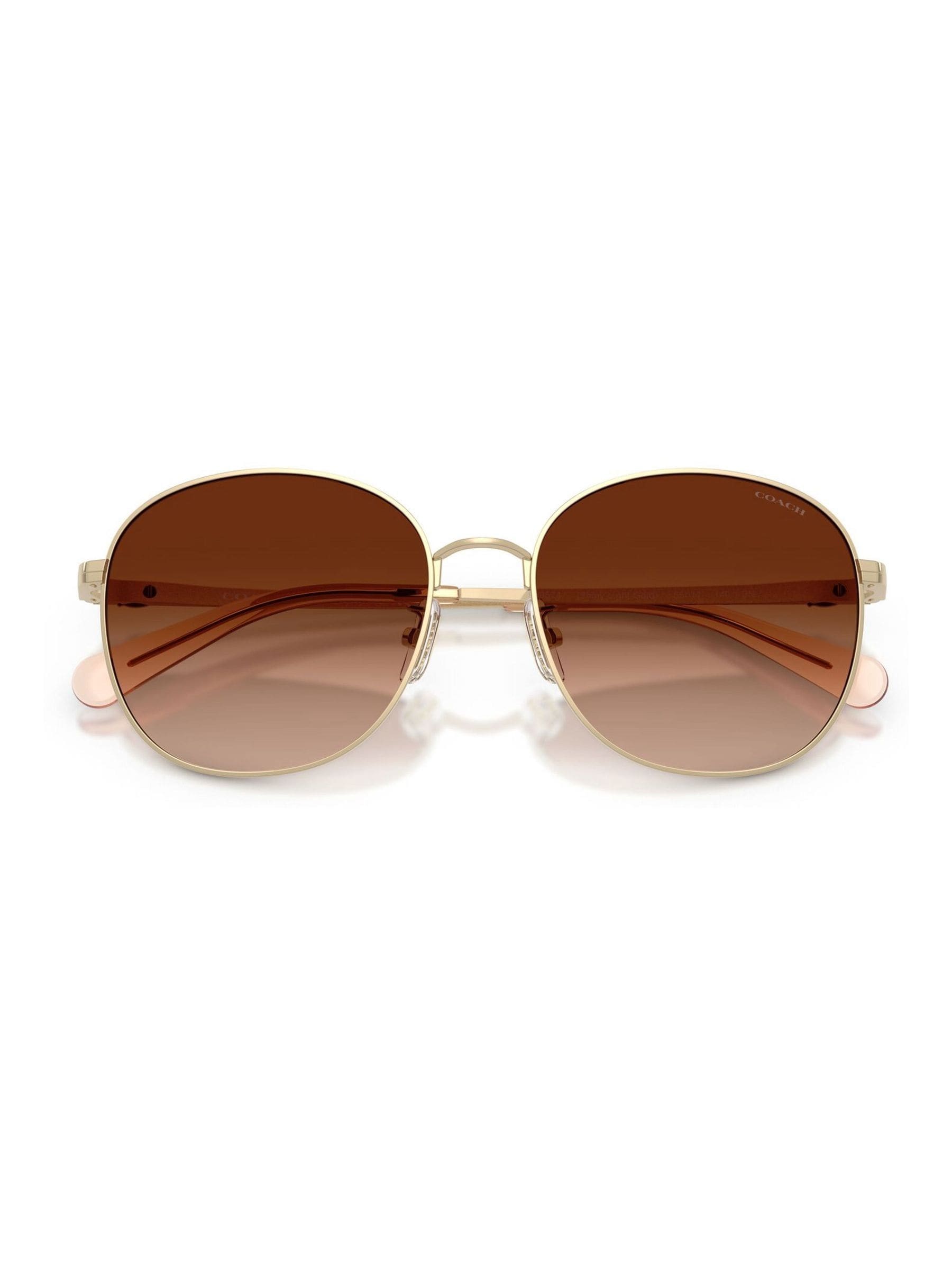 Coach gold round sunglasses with metal frames, imported from the UK