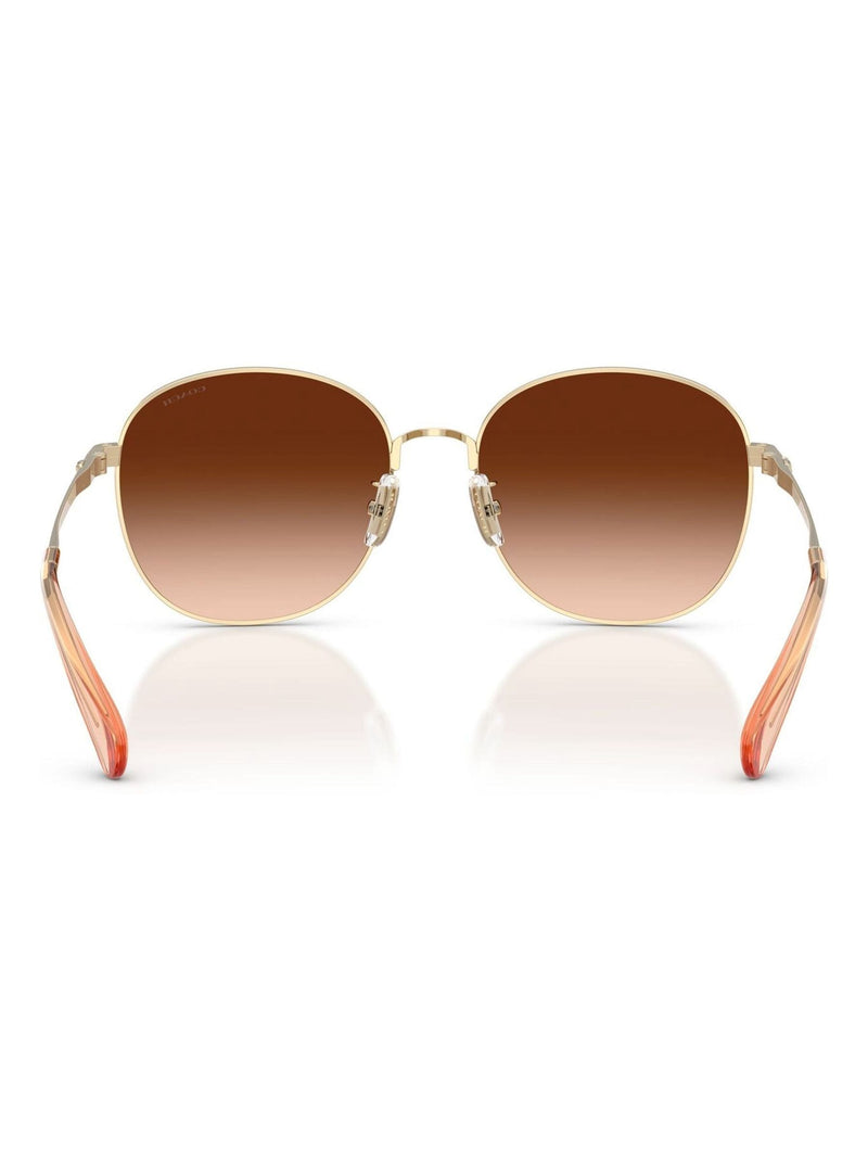 Coach gold round sunglasses with metal frames, imported from the UK