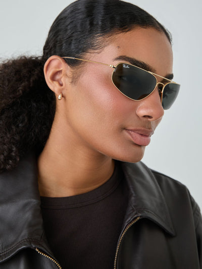 Next Ray-Ban RB3780 Gold Rectangle Sunglasses- Buy online at McGrocer
