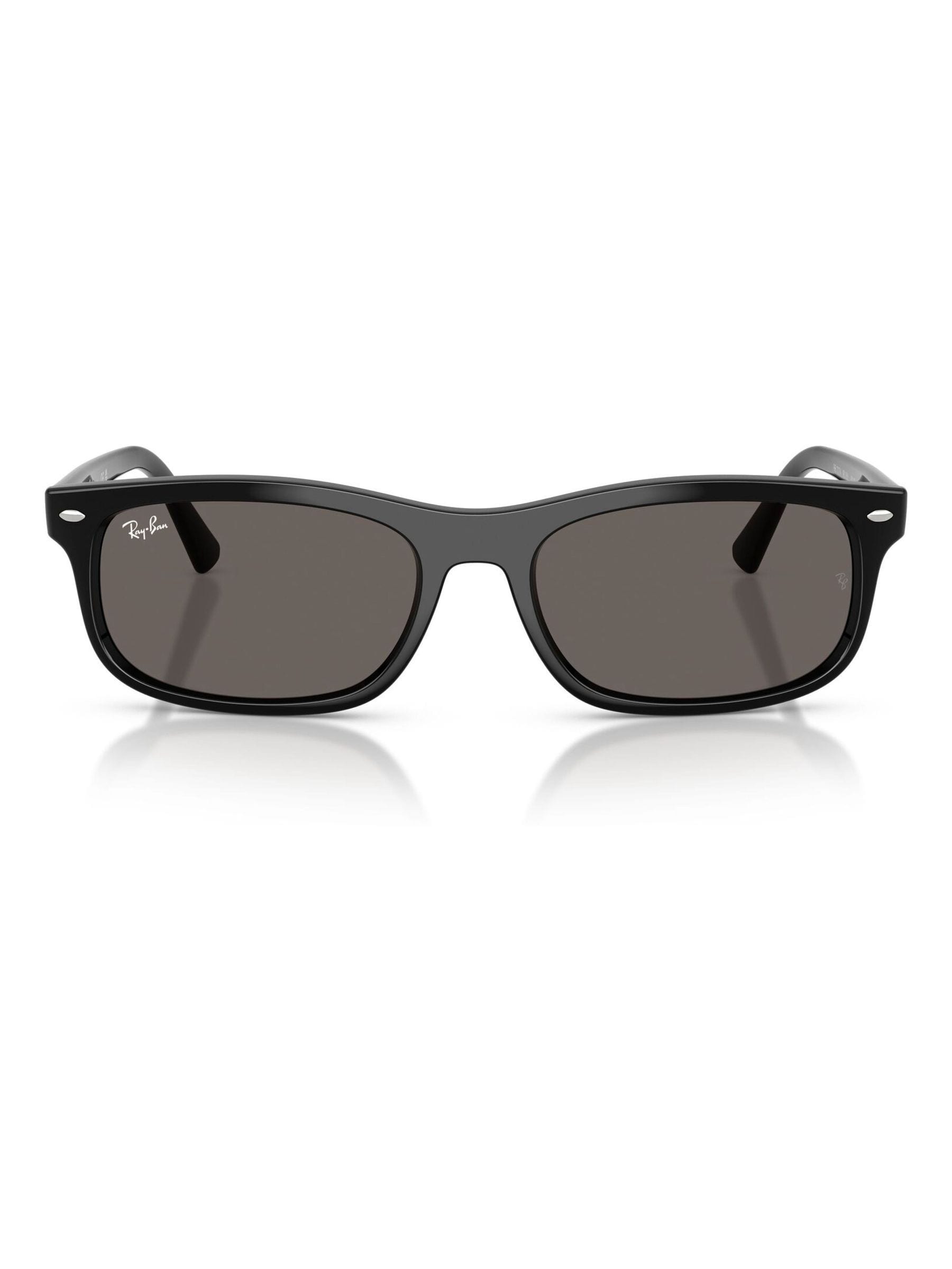 Ray-Ban rectangle sunglasses black frame grey lenses (British brand)