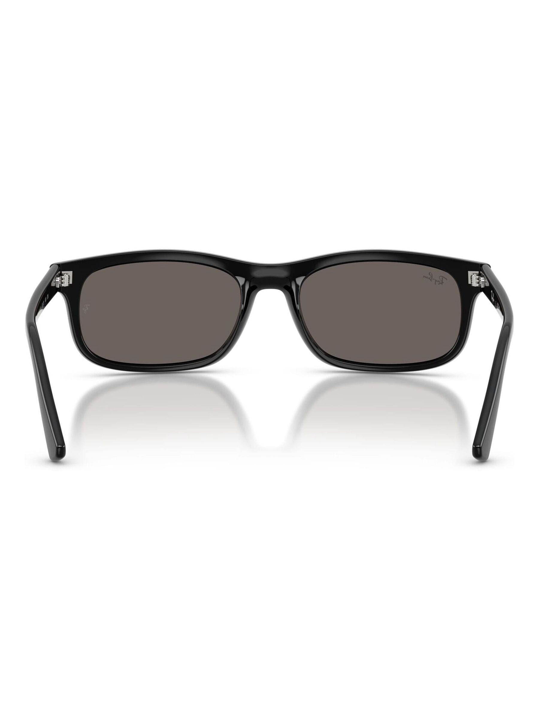 Ray-Ban rectangle sunglasses black frame grey lenses (British brand)
