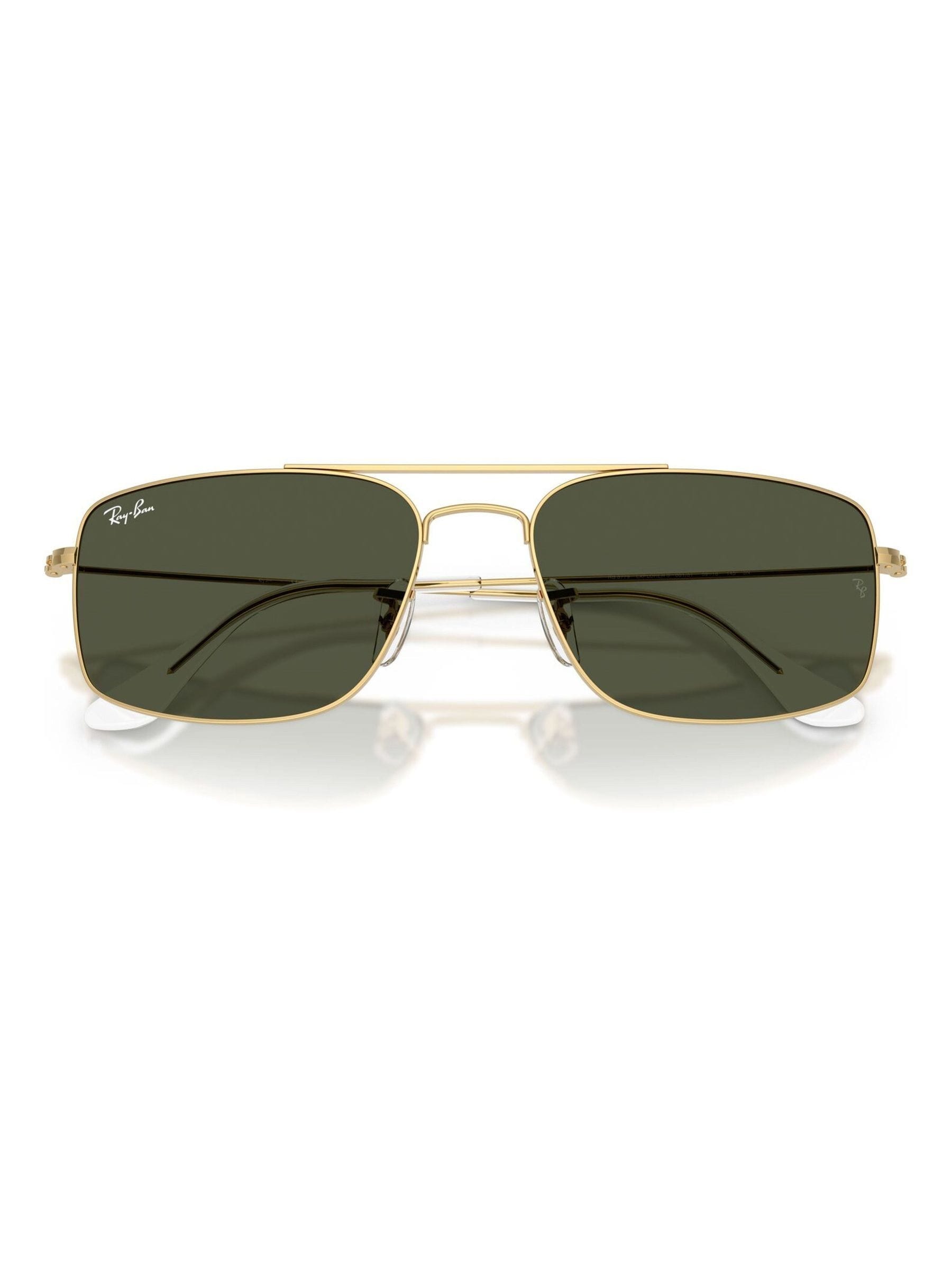 Ray Ban Explorer 3 square sunglasses in gold with green lenses, British product