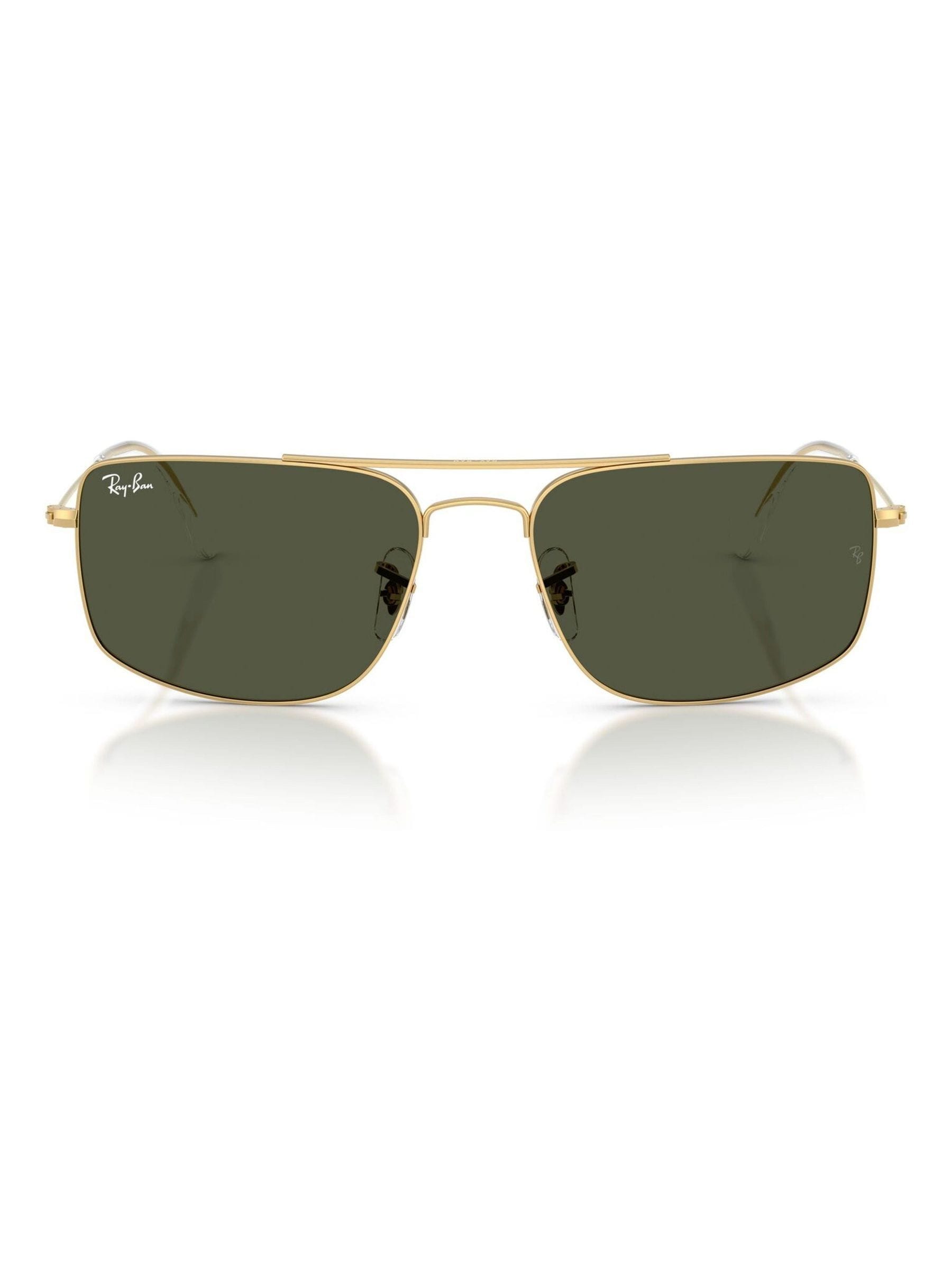 Ray Ban Explorer 3 square sunglasses in gold with green lenses, British product